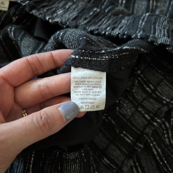 Briggs Linen Blend Wide Leg Pull-On Pants with Black and White Stripes Size XL - Picture 6 of 10